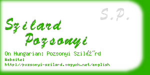 szilard pozsonyi business card